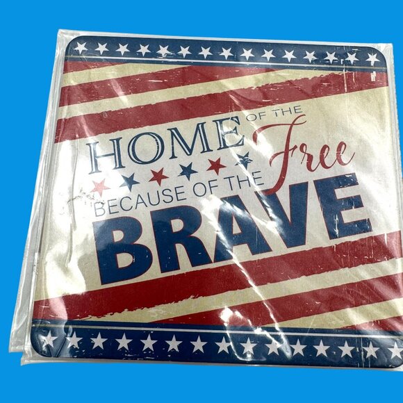 VFW Coasters "Home Of The Free Because Of The Brave" USA Set Of 8 - Picture 2 of 9